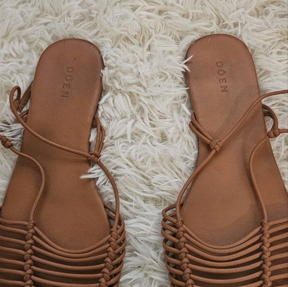Doen Boho Strappy Sandal Brown with Buckle Size 8 - Picture 9 of 10